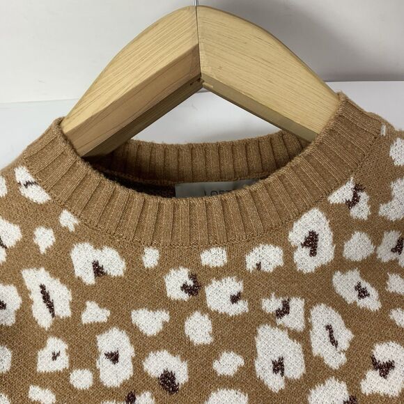 LOFT Shimmer Animal Print Mini Sweater Dress Size Medium Petite - Picture 9 of 12